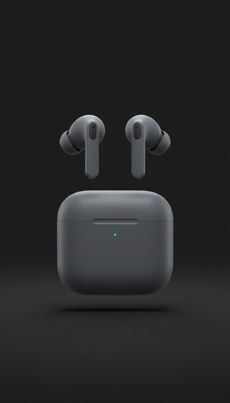 Slate Gray Wireless Earbuds with Charging Case