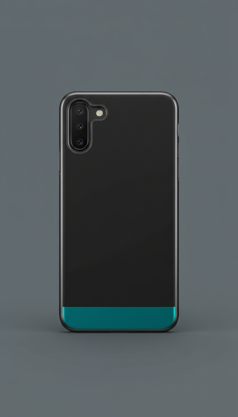 Matte Black Phone Case with Titanium Accent